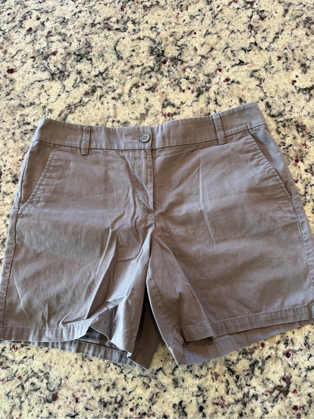 LOFT Taupe Mid-Rise Chino Shorts 10 - Picture 2 of 14